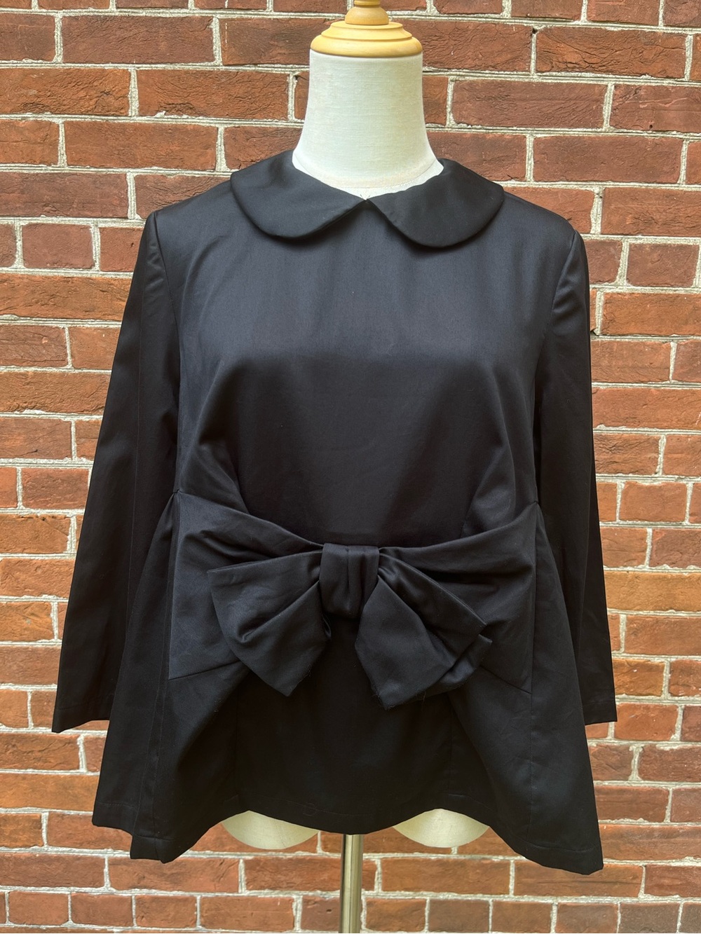 Comme des Garçons Black Peter Pan Collar Oversized Big Bow Blouse Top